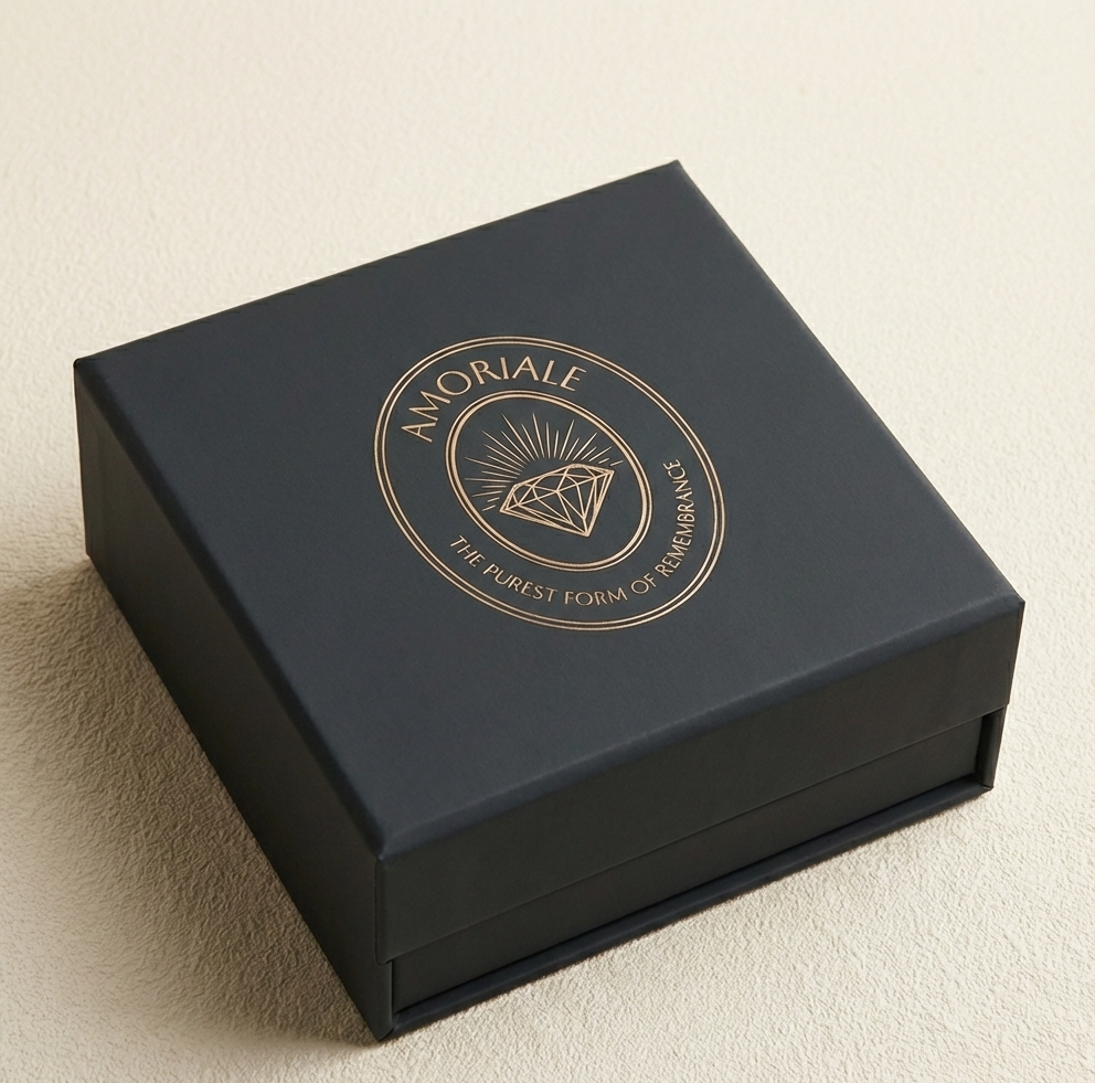 Amoriale Memorial Diamond Collection Kit with secure vessel and shipping box